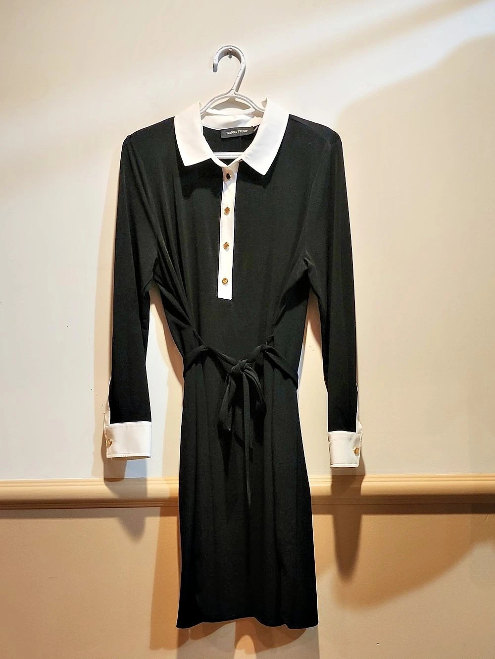 Ivanka Trump Black & White Midi Dress Size Large